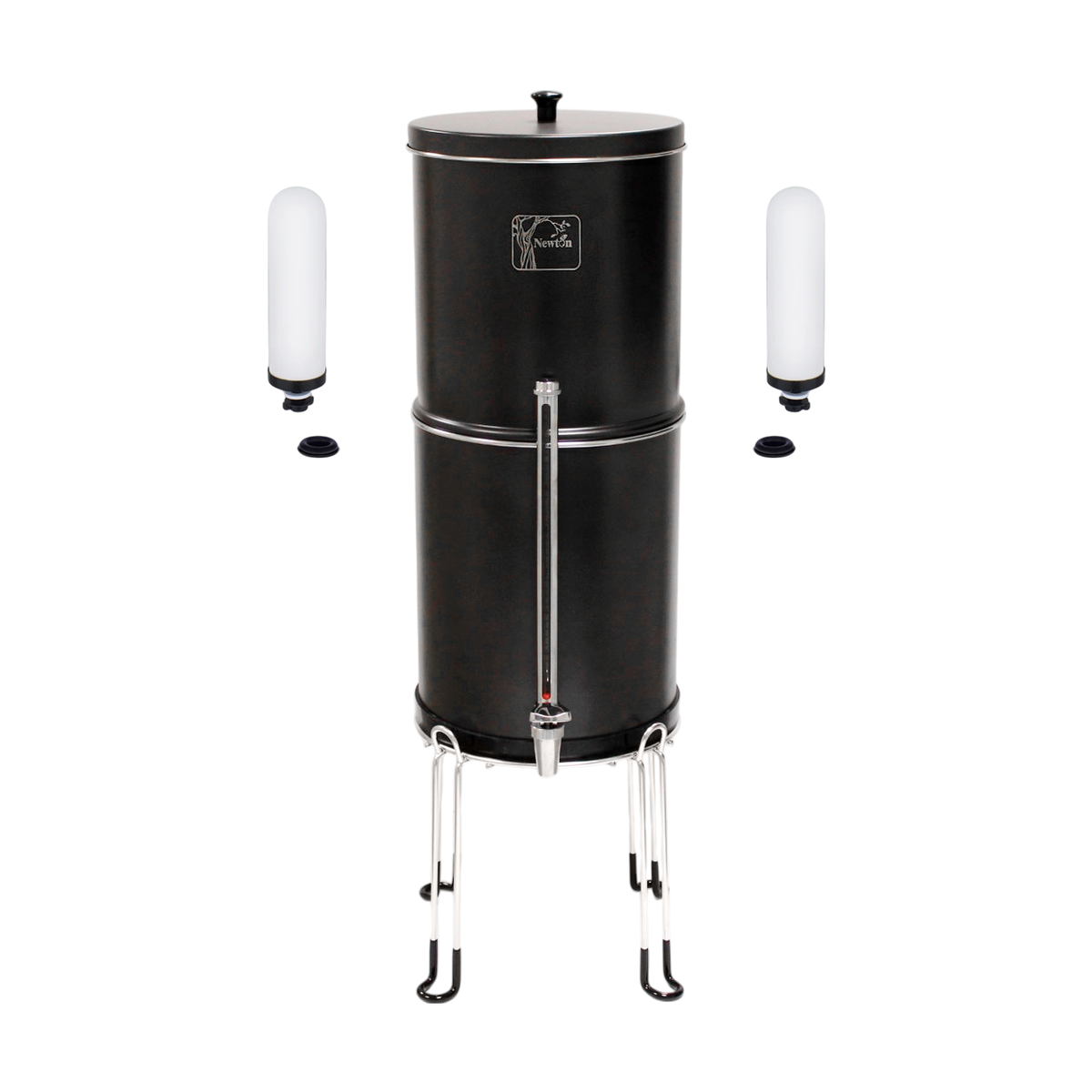 Newton 8.5 Litre Gravity-Powered Water Filter System Black and White