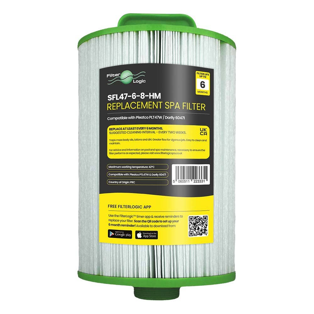 SFL-47-6-8HM Compatible with Pleatco PTL47W Spa Water Filter Cartridge